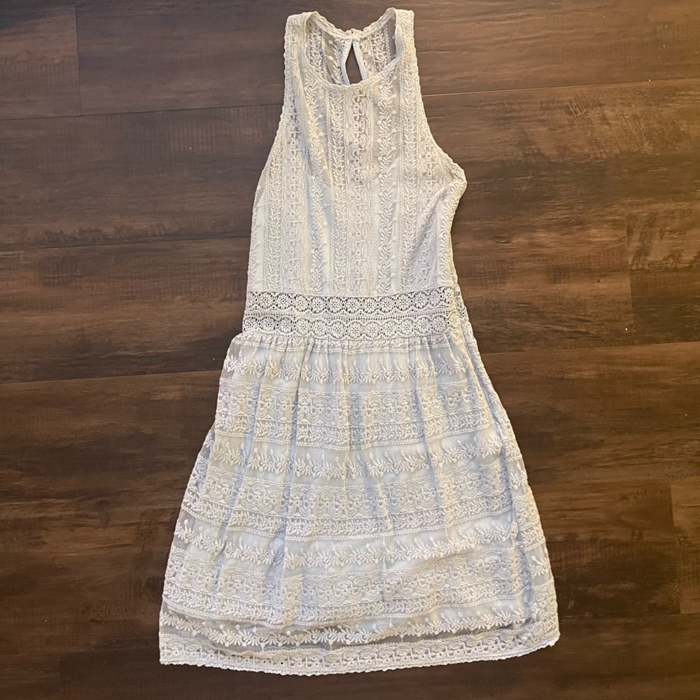 Abercrombie & Fitch Light Blue Lace Mini Dress